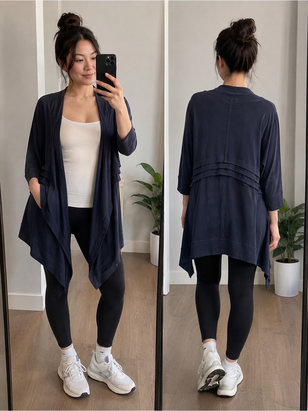 Lululemon Open-Front Asymmetrical Cardigan Athleisure 3/4 Sleeve PTP:19’